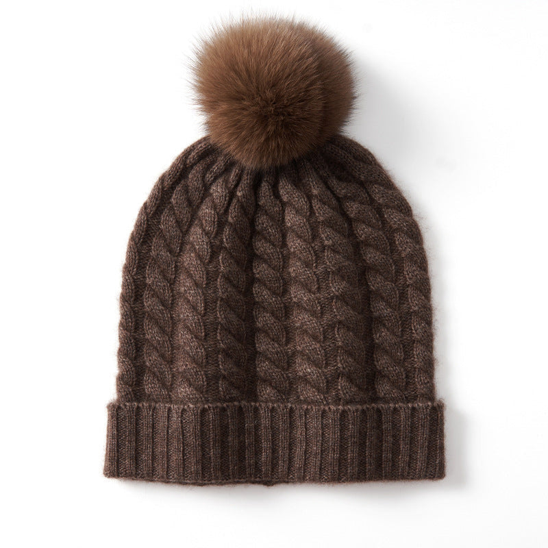 Polar Cable Knit Pom Beanie