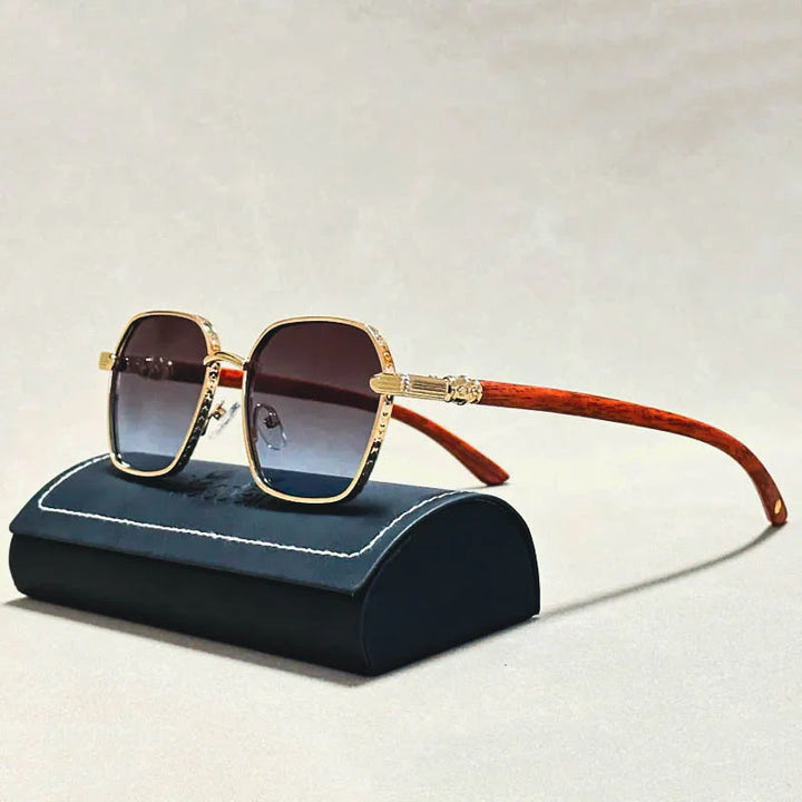 Vintage Wood-Temple Sunglasses