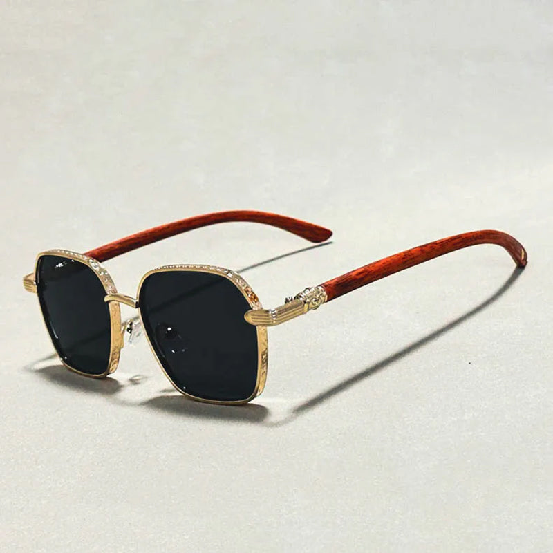 Vintage Wood-Temple Sunglasses