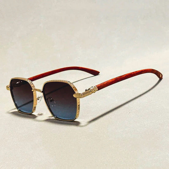 Vintage Wood-Temple Sunglasses