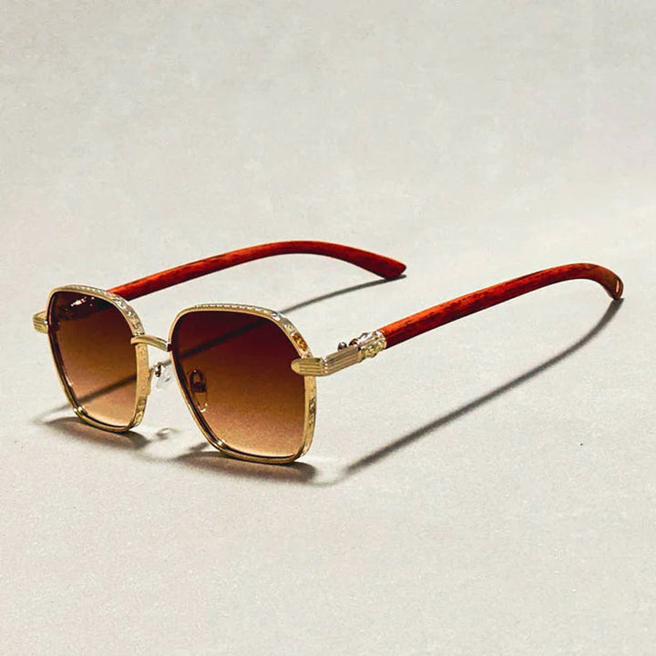 Vintage Wood-Temple Sunglasses