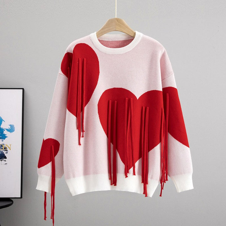 Adaline - Women’s Heart Graphic Knit Sweater 4