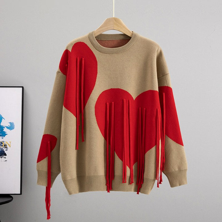 Adaline - Women’s Heart Graphic Knit Sweater 5