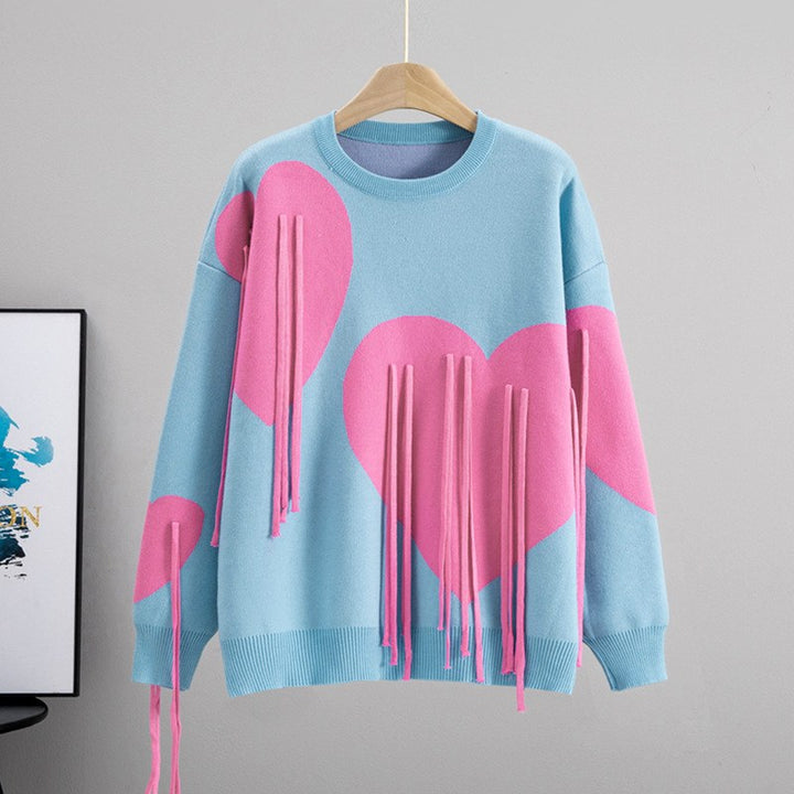 Adaline - Women’s Heart Graphic Knit Sweater 6