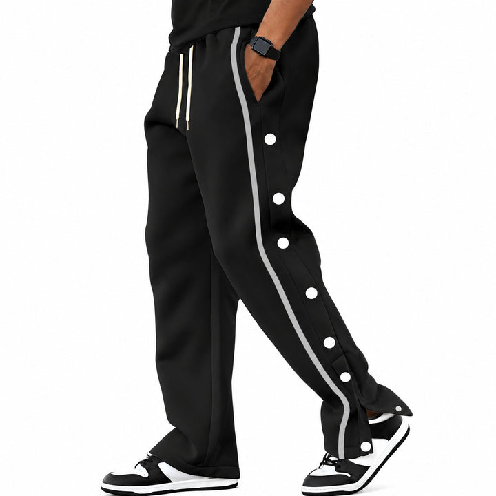 Alessio - Men's Relaxed-Fit Joggers with Side-Snap Closure