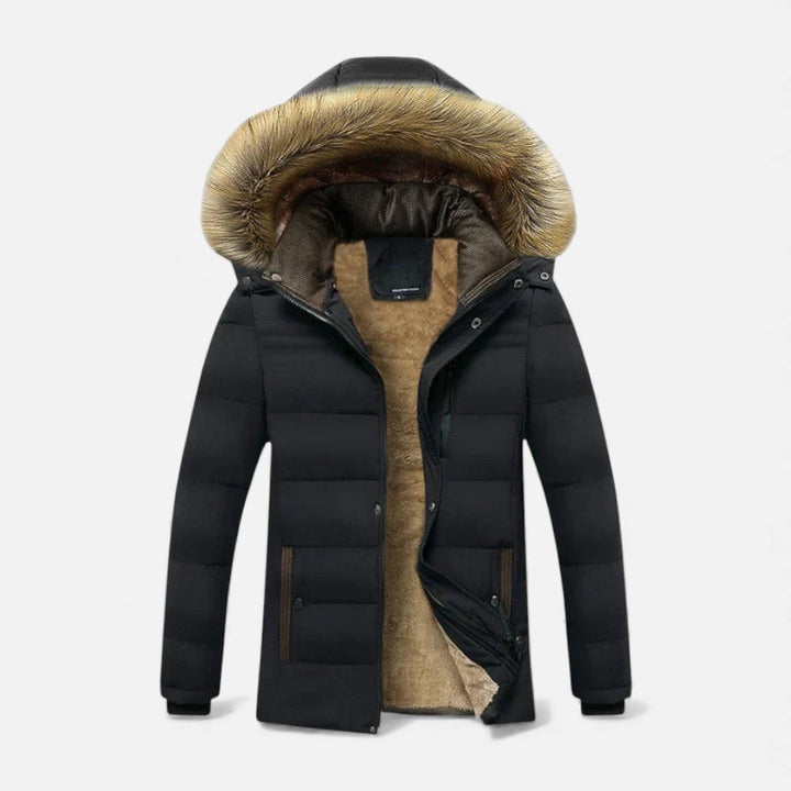 Alex - Men's Quilted Parka with Faux-Fur Lined Hood