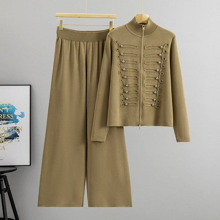 Alora - Women’s Embellished Zip-Up Jacket and Pants Set 2