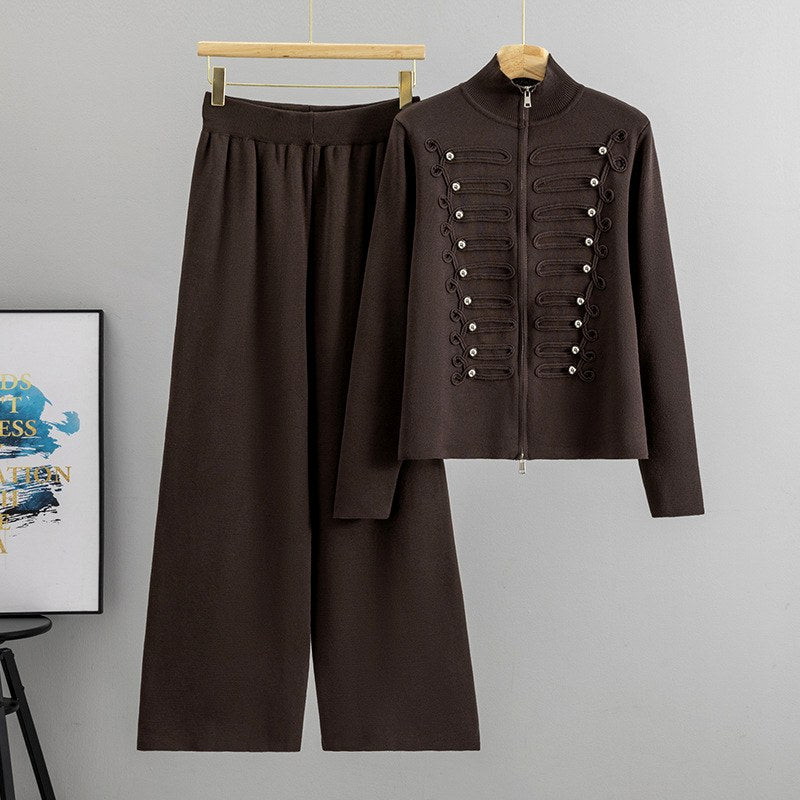 Alora - Women’s Embellished Zip-Up Jacket and Pants Set 3