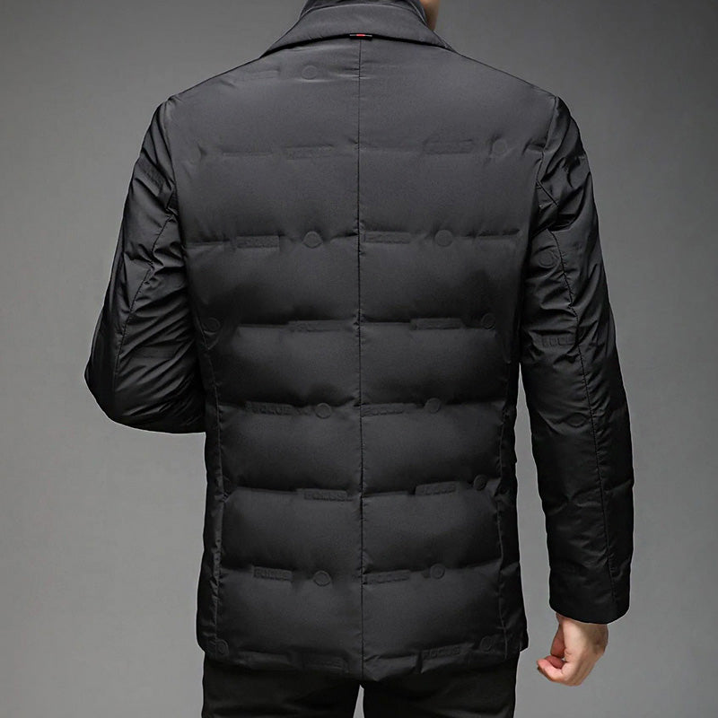 Anatoly - Men's Quilted Down Blazer Jacket with Zip Insert