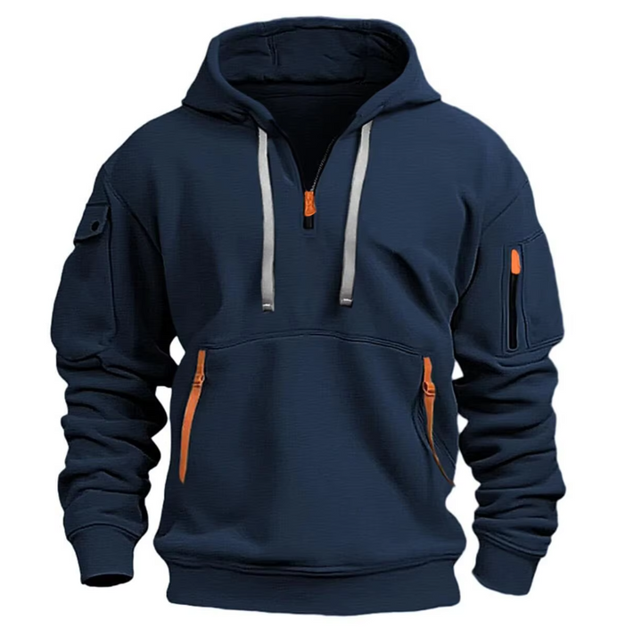 Archer - Men's Half-Zip Hoodie with Cargo Pockets