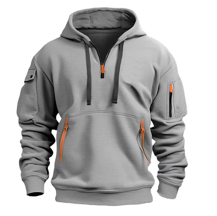 Archer - Men's Half-Zip Hoodie with Cargo Pockets