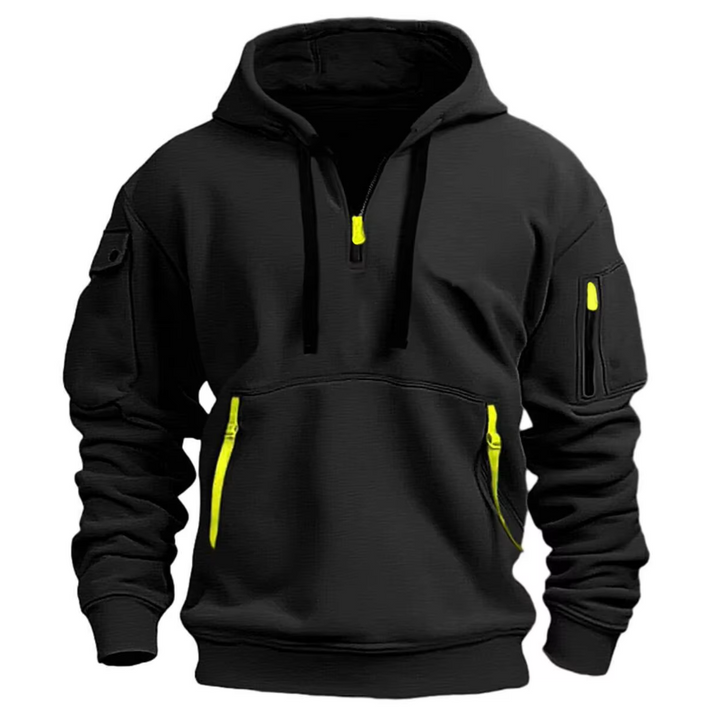 Archer - Men's Half-Zip Hoodie with Cargo Pockets