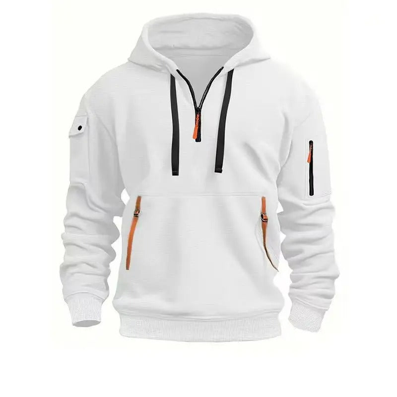 Archer - Men's Half-Zip Hoodie with Cargo Pockets