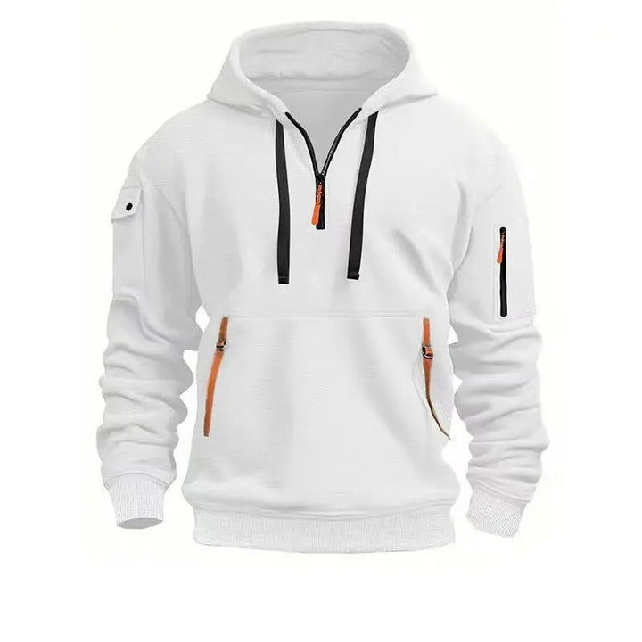 Archer - Men's Half-Zip Hoodie with Cargo Pockets