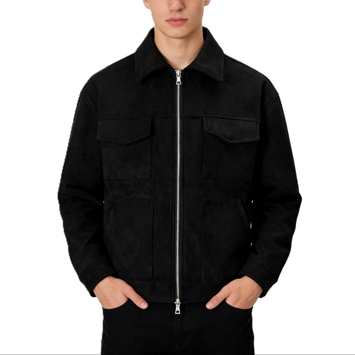Arlo - Men's Suede Utility Jacket with Multiple Pockets 4