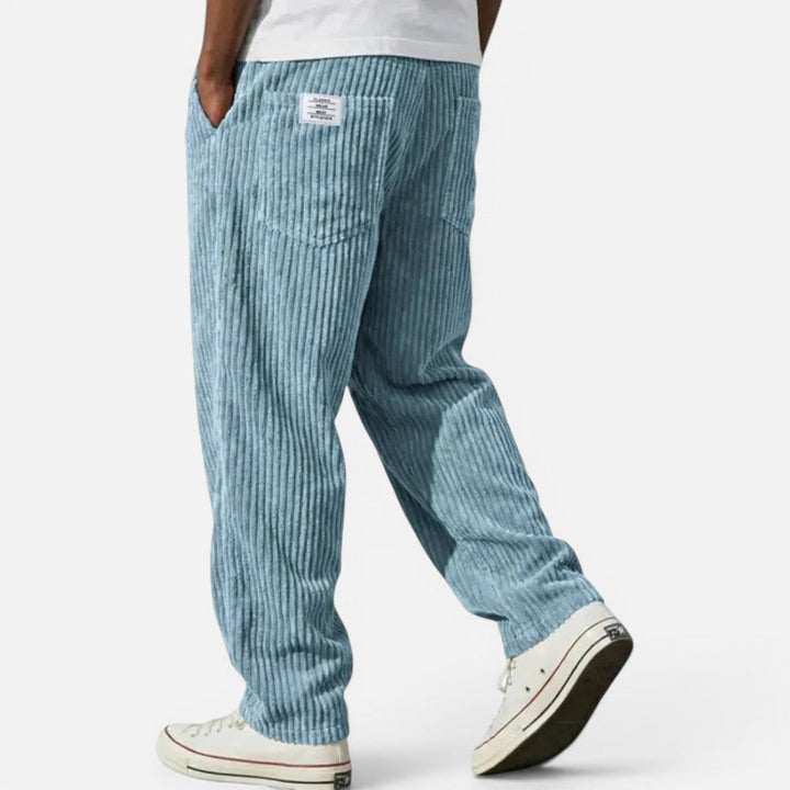 Brennan - Men's Ribbed Corduroy Pants with Elastic Waistband
