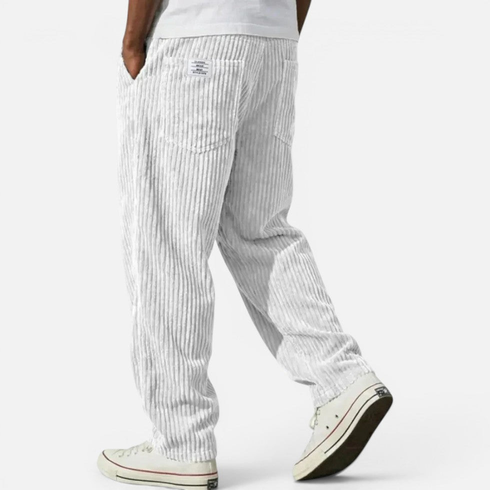 Brennan - Men's Ribbed Corduroy Pants with Elastic Waistband