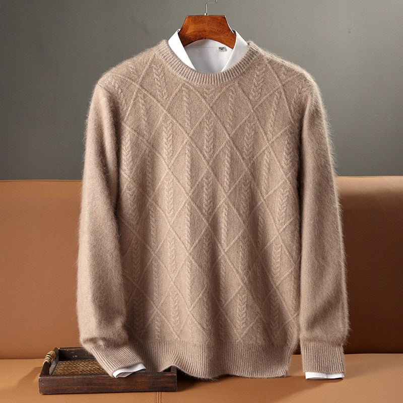 Bryon - Men's Wool Diamond Cable-Knit Sweater 3