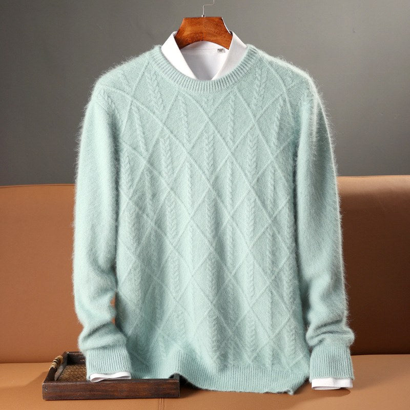 Bryon - Men's Wool Diamond Cable-Knit Sweater 4