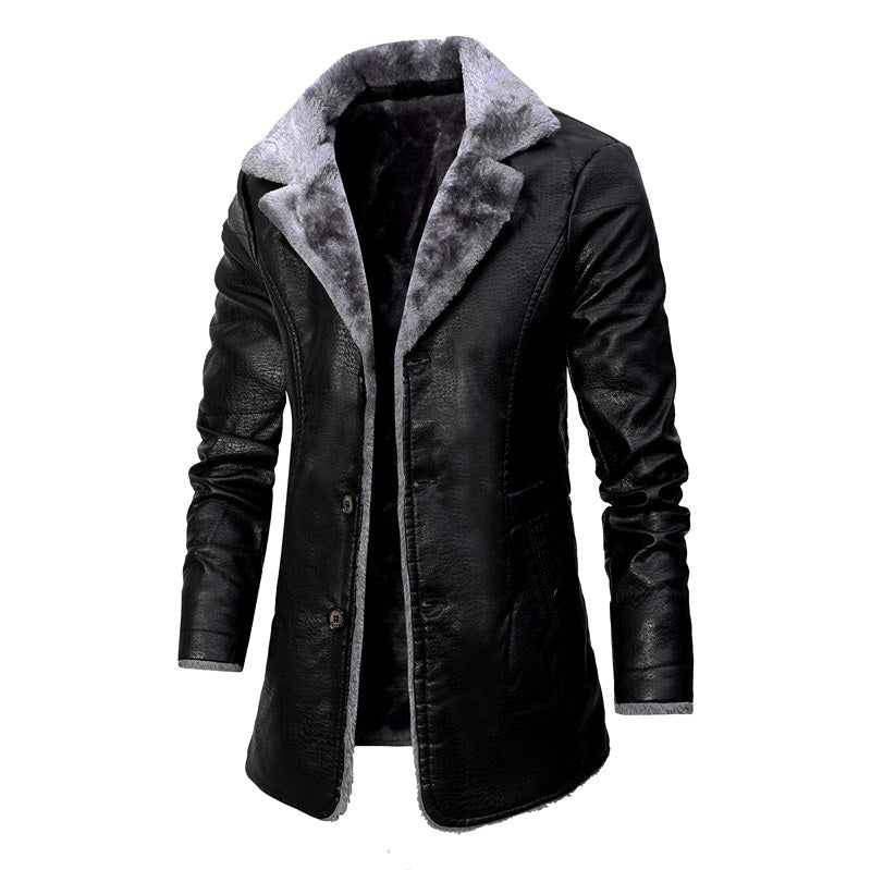 Caius - Men's Faux Fur Lined Long Coat 2