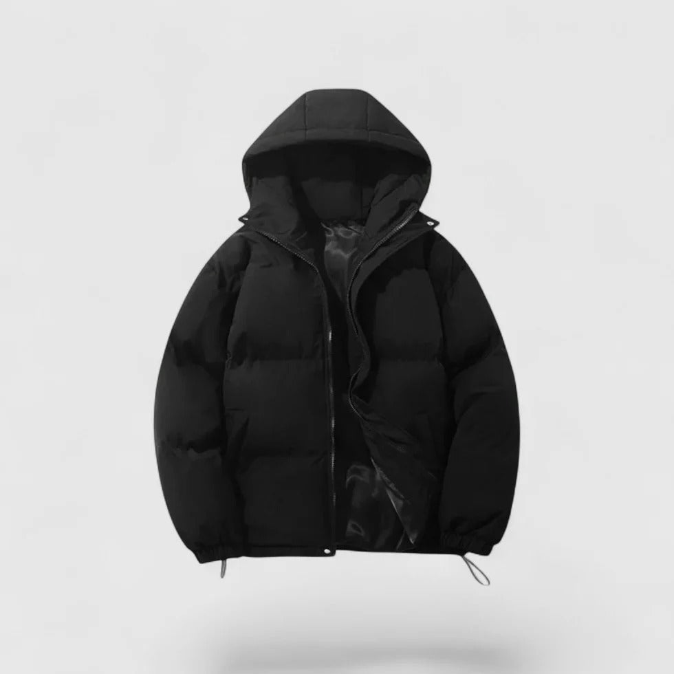 Cassian - Men's Quilted Puffer Jacket with Drawstring Hood