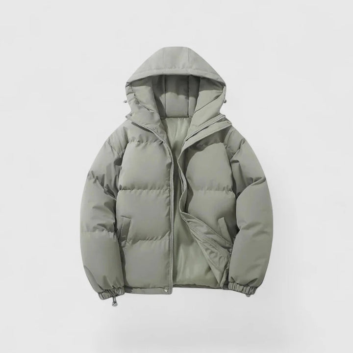 Cassian - Men's Quilted Puffer Jacket with Drawstring Hood