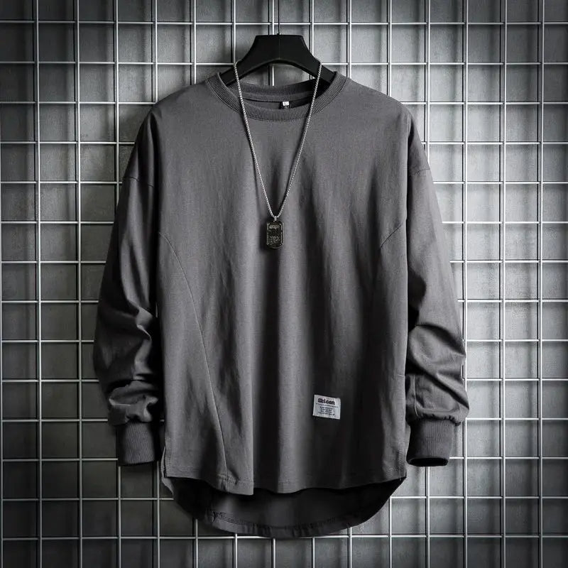 Cassian - Men's Relaxed Crewneck with Curved Hem