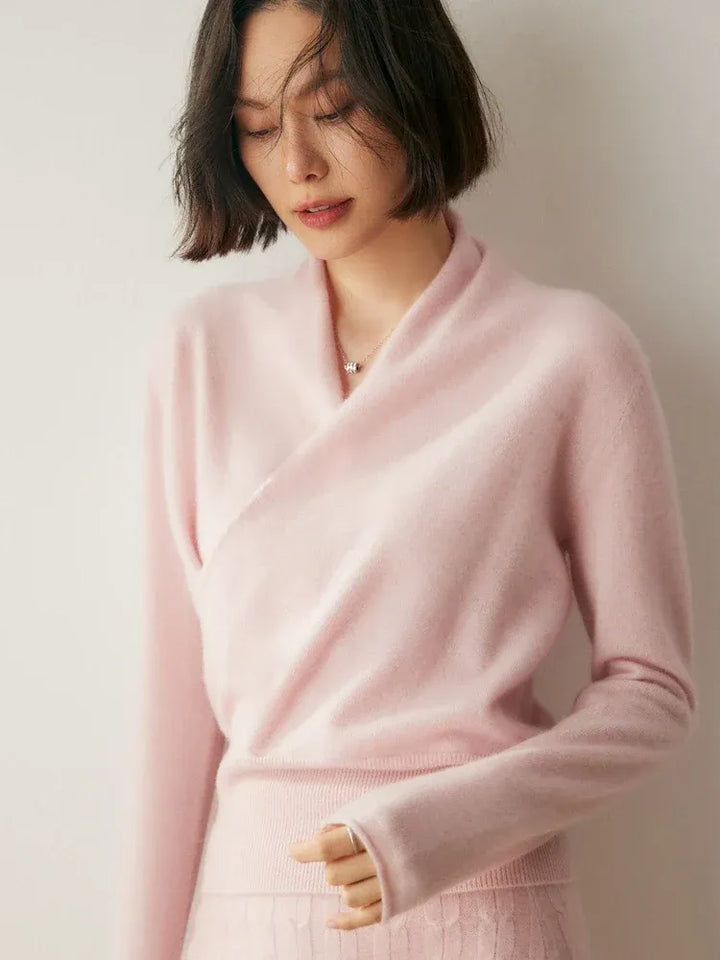 Celeste - Women's Cashmere Wrap Pullover with V-Neckline