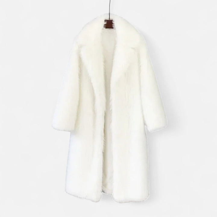 Celia - Women's Oversized Faux-Fur Coat with Notch Collar