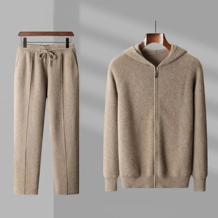 Colter - Men's Hooded Wool Cardigan & Tapered Trousers Set