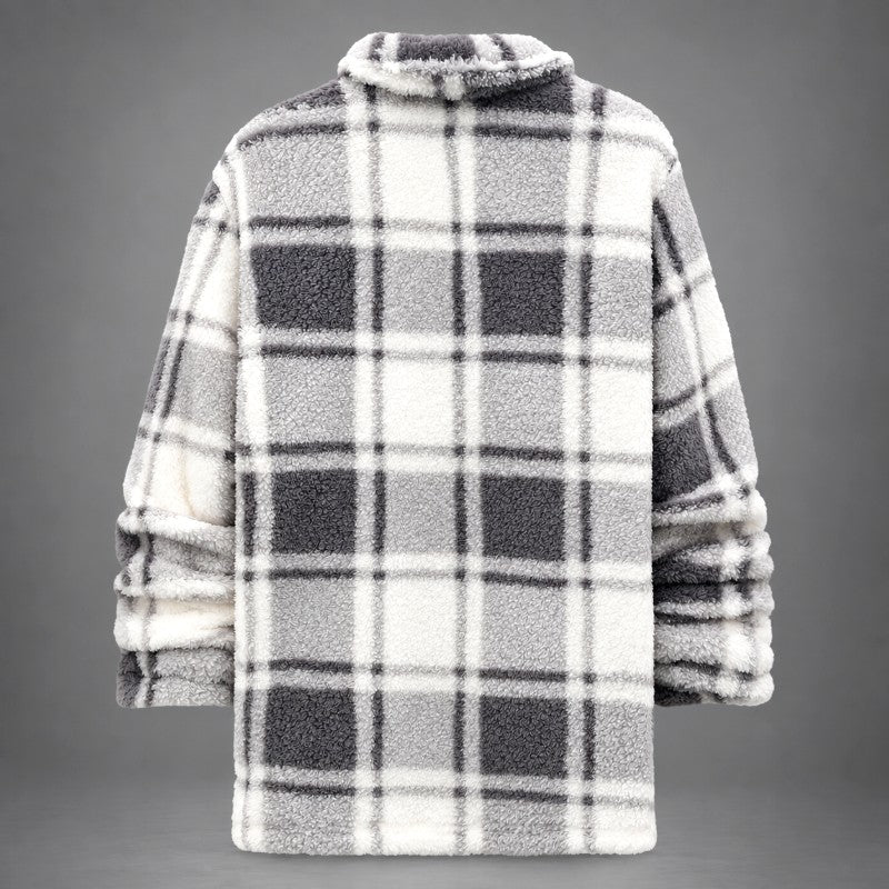 Conrald - Men's Plaid Sherpa Fleece Button-Up Jacket 2