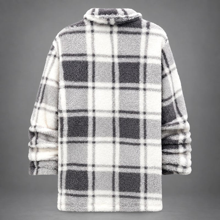 Conrald - Men's Plaid Sherpa Fleece Button-Up Jacket 2