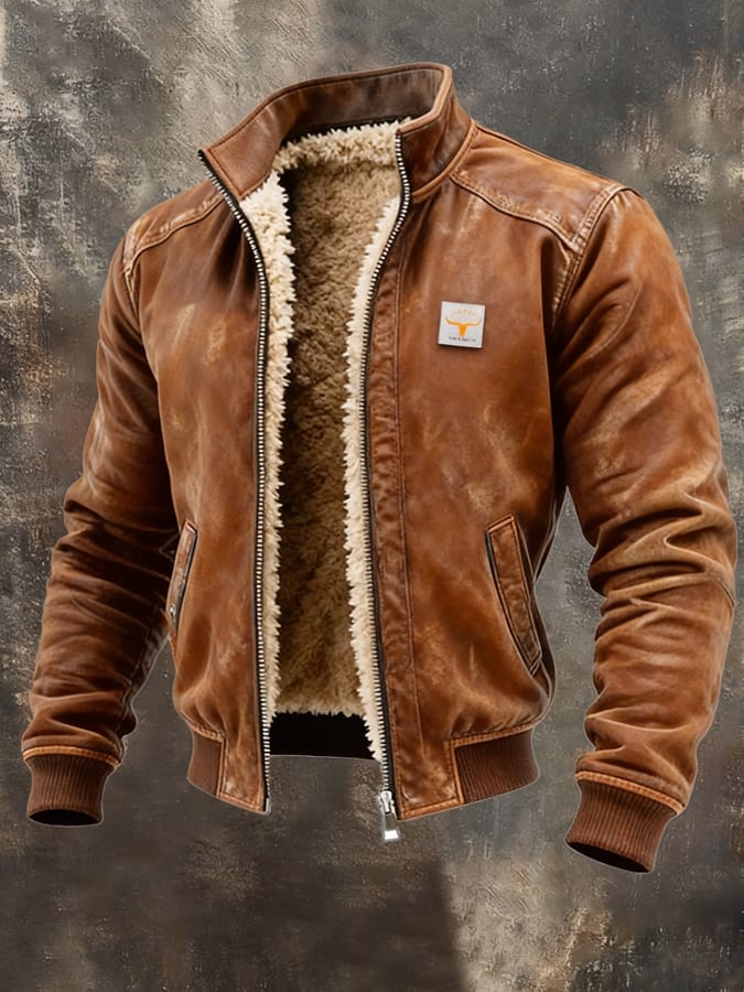 Constantine - Men's Fleece-Lined Denim Jacket with Ribbed Cuffs