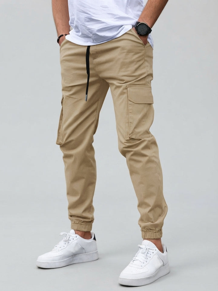 David - Men's Cargo Joggers with Drawstring and Tapered Ankles