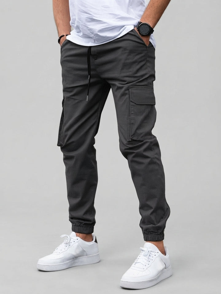 David - Men's Cargo Joggers with Drawstring and Tapered Ankles