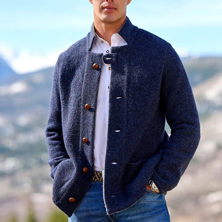 David - Men's Button Front Jacket with Patch Pockets 2