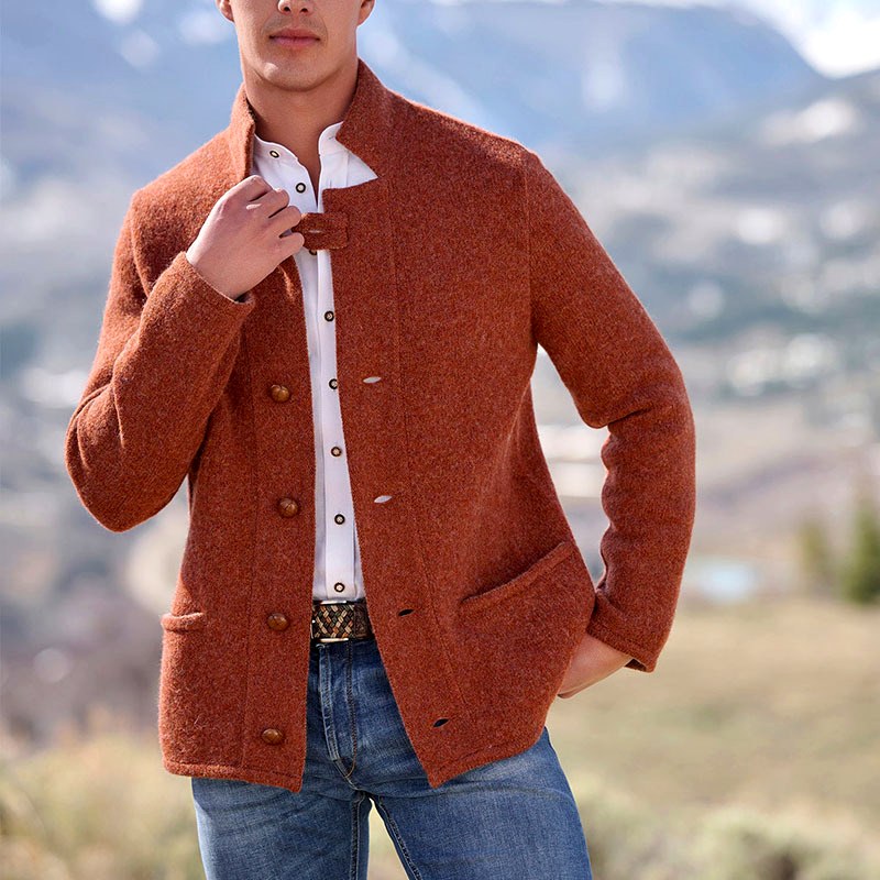 David - Men's Button Front Jacket with Patch Pockets 3