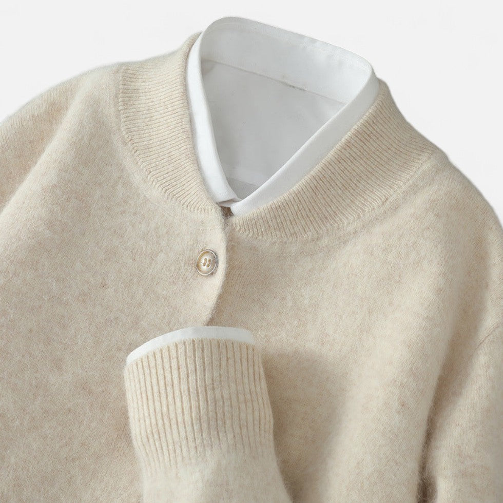 Edward - Men's Button-Front Cashmere Cardigan with Ribbed Trim