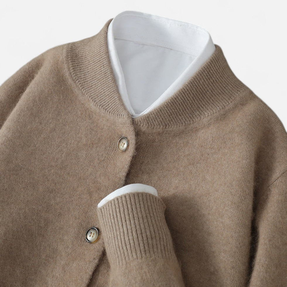 Edward - Men's Button-Front Cashmere Cardigan with Ribbed Trim