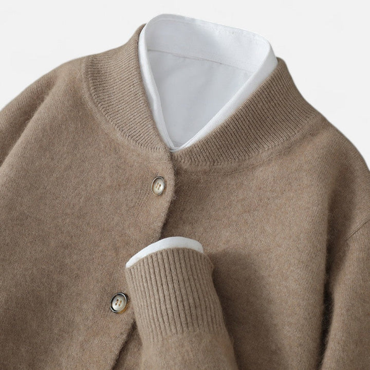 Edward - Men's Button-Front Cashmere Cardigan with Ribbed Trim