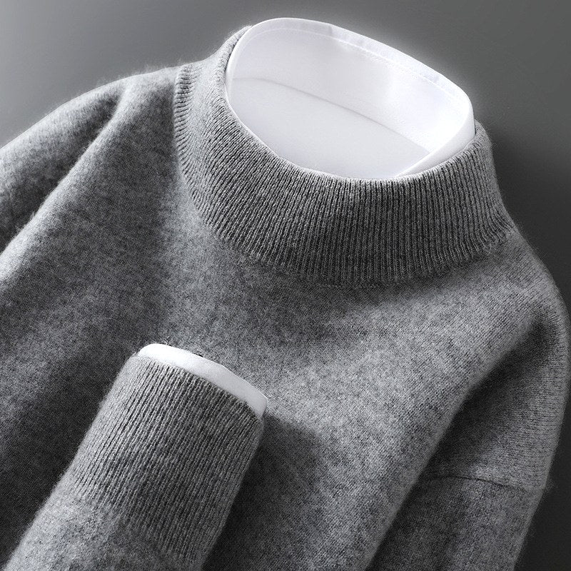 Elijah - Men’s Fuzzy Wool Turtleneck Knit Sweater 2