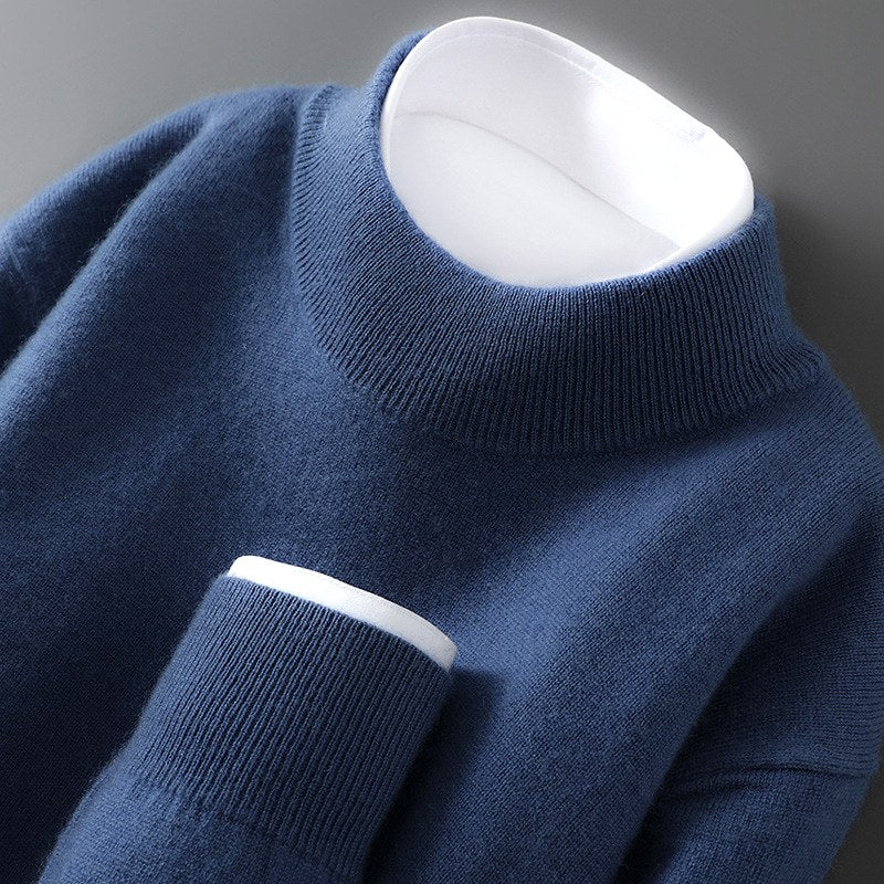 Elijah - Men’s Fuzzy Wool Turtleneck Knit Sweater 5