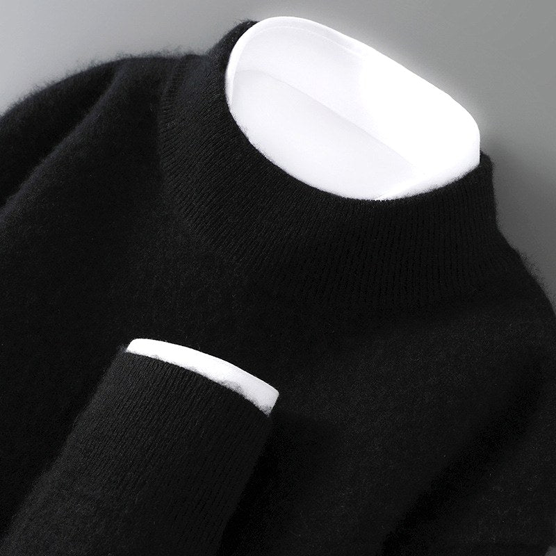 Elijah - Men’s Fuzzy Wool Turtleneck Knit Sweater 6