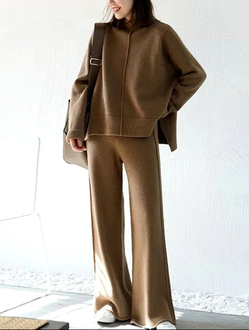 Elise - Women’s Long Sleeve Sweater and Flared Pants Set 3