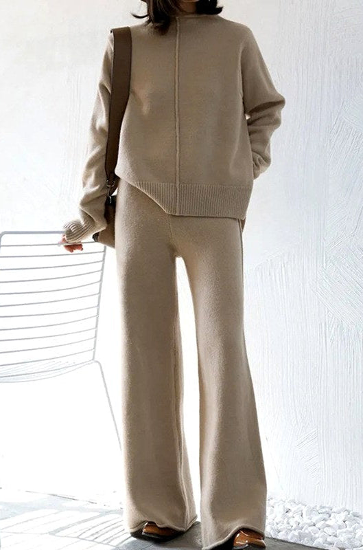 Elise - Women’s Long Sleeve Sweater and Flared Pants Set 4