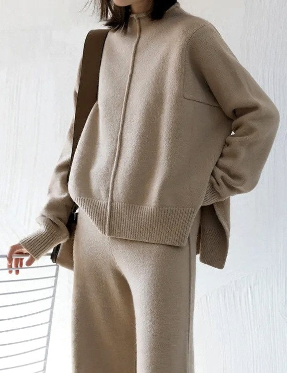 Elise - Women’s Long Sleeve Sweater and Flared Pants Set 6