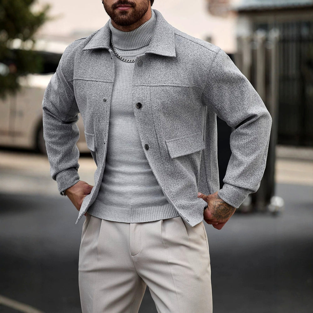 Elmo - Men's Collared Jacket with Flap Pockets 2