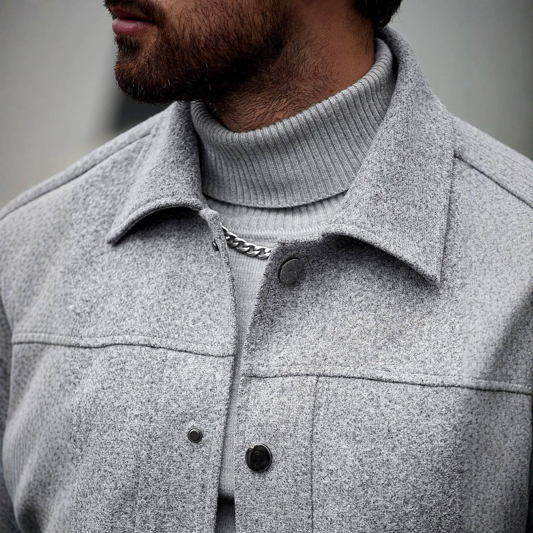Elmo - Men's Collared Jacket with Flap Pockets 4