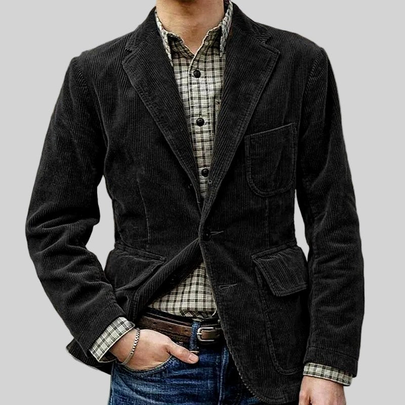 Finn - Men's Corduroy Blazer with Chest and Flap Pockets 5