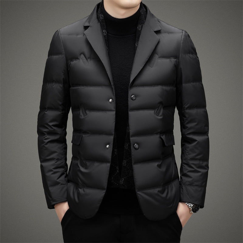 Gideon - Men's Quilted Puffer Blazer with Notch Lapel